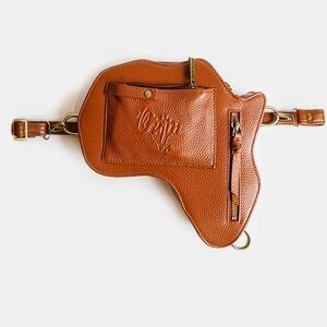 Orijin Culture Africa Fanny Pack Crossbody Bag Brown Leather
